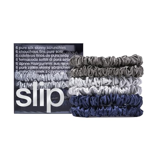 Slip Silk Hair Ties, Midnight Collection Scrunchies, Set of 6 | - Product Imagery