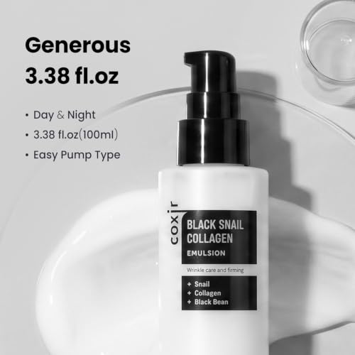 coxir Black Snail Collagen Emulsion, Korean Rice, Firming, 3.38 - Product Imagery