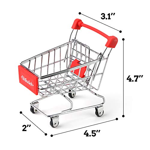 Shindel Mini Shopping Cart, Red Handle & Sign - Product Imagery