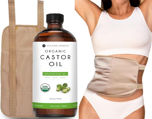 Kate Blanc Cosmetics Castor Oil Pack Wrap with 16oz Amber - Kate Blanc Cosmetics Official Imagery - 1