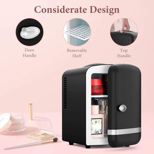Xbeauty Retro Mini Fridge, Compact Refrigerator with 4L - Product Imagery