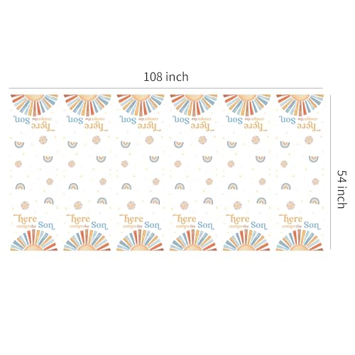 Sunshine Here Comes The Son Baby Shower Decorations Tablecloth, - Product Imagery