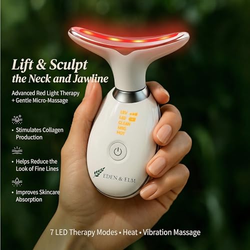 Eden & Elm - Face & Neck Sculpting Massager – 7 Color LED Beauty - Product Imagery