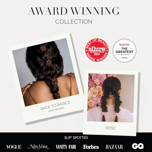 Slip Silk Hair Ties, Midnight Collection Scrunchies, Set of 6 | - Product Imagery