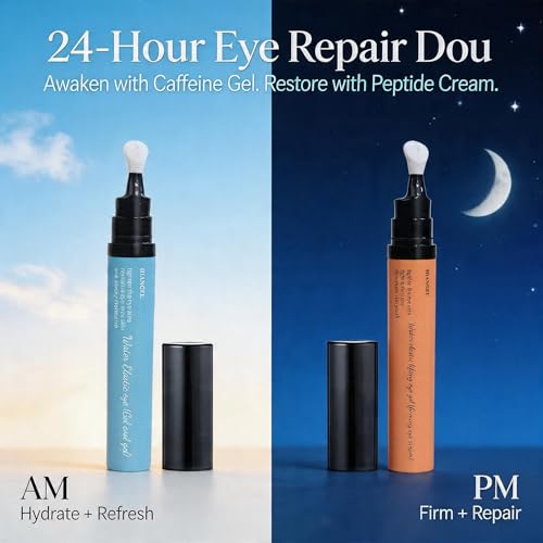 AM/PM Eye Cream Set: Caffeine Gel & Hydrating Night Cream - Product Imagery