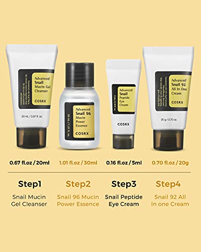 COSRX All About Snail Set + Hydrogel Mask 3EA- Travel Essentials - Product Imagery