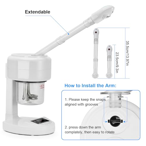 JOSTZHXIN Facial Steamer Nano Ionic Face Steamer with Extendable - Product Imagery