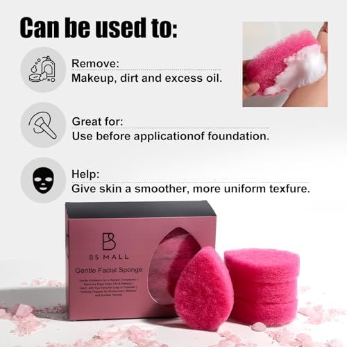 BS-MALL Facial Sponge 12 Pcs – Exfoliating Face Scrubber for - Product Imagery