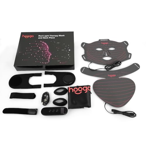 Hooga Red Light Therapy Mask – LED Face & Neck Light Therapy - Product Imagery