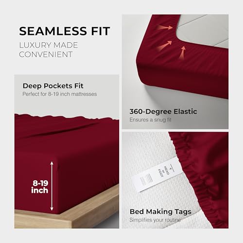 THREAD SPREAD 100% Egyptian Cotton Queen Sheets Set - 1200 - Product Imagery