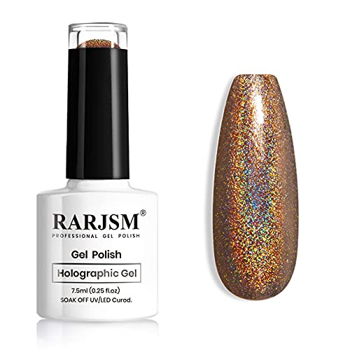 RARJSM Holographic Nail Polish Caramel Brown Gel Polish Mermaid - Product Imagery