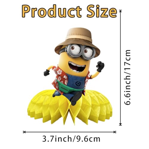 for Minions Birthday Party Supplies, 8Pcs Honeycomb Centerpieces - Product Imagery
