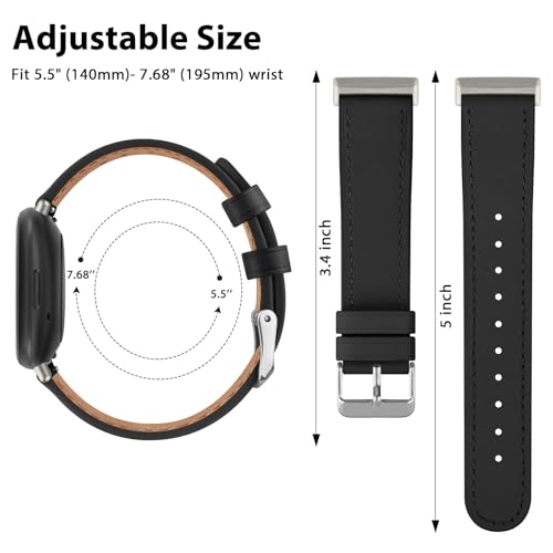 Meliya Leather Bands Compatible with Fitbit Versa 4 Bands/Fitbit - Product Imagery