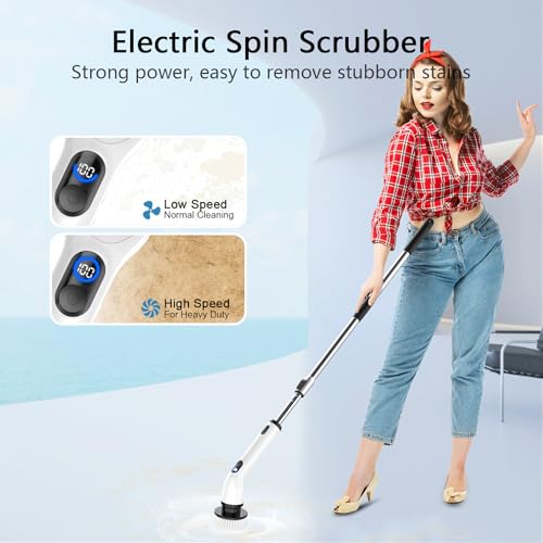 Electric Spin Scrubber, Cordless Cleaning Brush for Bathroom,Home - Product Imagery