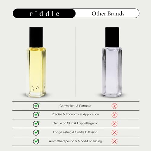 Riddle Ex Roll-On Perfume Oil for Women, Rose Jasmine Sandalwood - Product Imagery