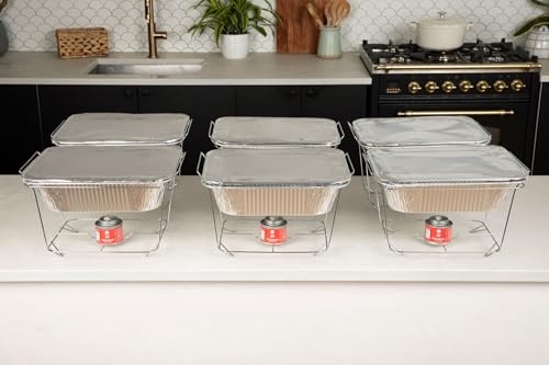 Alpha Living 6 Pack - Disposable Chafing Dish Buffet Set, Half - Product Imagery