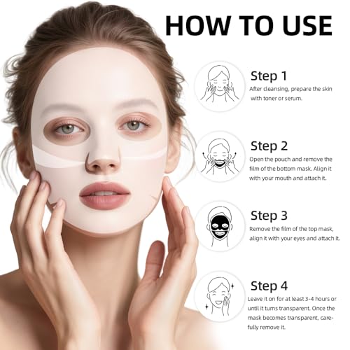 Collagen Face Mask 5 Pack, Korean Hydrating Sheet Mask for - Product Imagery