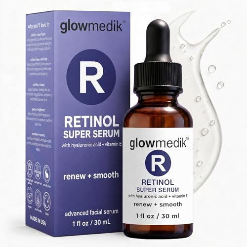 Retinol Booster Serum For Face with Hyaluronic Acid, Vitamin E & - Product Imagery