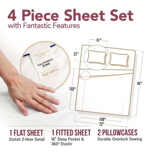 TEXAS LINEN CO. 800 Series California King Sheet Sets Deep - Product Imagery
