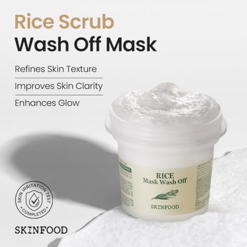 SKINFOOD Rice Mask Wash Off 3.5oz / Gently Exfoliates the - Product Imagery