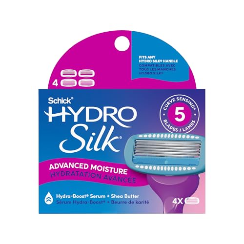 Schick Hydro Silk Moisture Razor Blade Refills, 4 Count | - Product Imagery