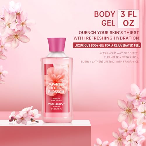 Self Care Gift Set for Women - 3PC Japanese Cherry Blossom Spa - Product Imagery