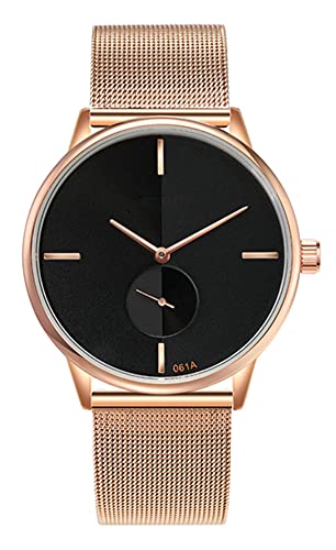 SENRUD Simple Couples Watches Stainless Steel Mesh Strap Pair - Product Imagery