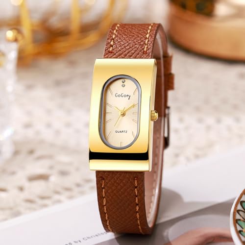 4 Pack Retro Vintage Square Watches for Women Gold Tone Case - Product Imagery