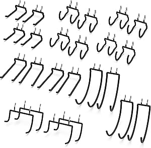 HUHOLE 24 Pack Pegboard Drill Holder Tool Hooks for 1 4 Inch - HUHOLE Official Imagery - 1