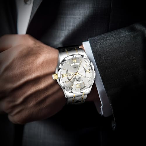 Watch for Men Stainless Steel Waterproof Diamond Business Dress - Product Imagery