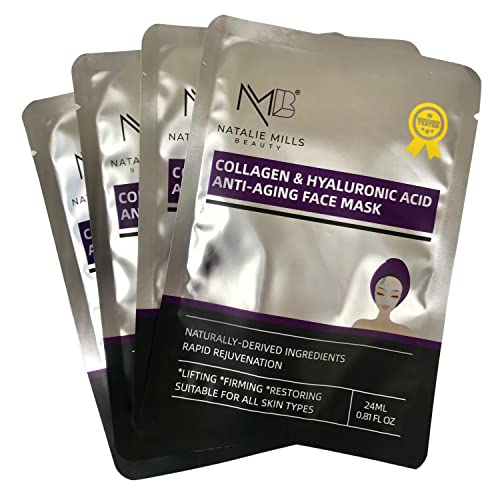 Natalie Mills Collagen & Hyaluronic Acid Anti - Aging SILK Face Mask - Natalie Mills Official Product View 1