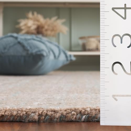 SAFAVIEH Abstract Collection Area Rug - 4' x 6', Aqua & Brown, - Product Imagery