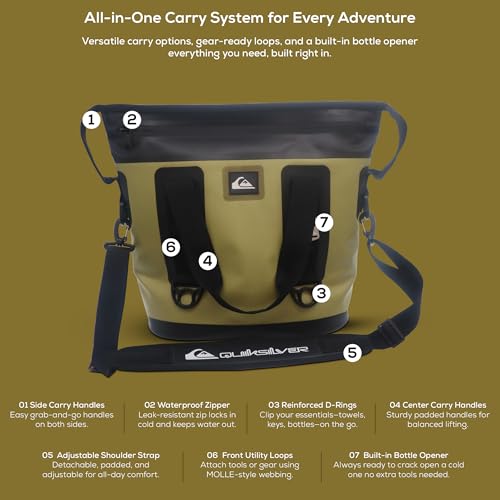Quiksilver Zipperless Backpack Cooler 30L, Holds 36 Cans, 48 - Product Imagery
