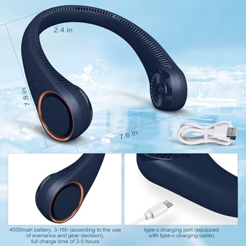 CIVPOWER Neck Fan: Portable Personal Neck Cooling Rechargeable - Product Imagery