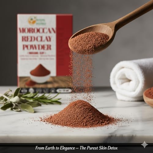 Herbs Botanica Moroccan Red Clay Powder 8 oz Natural Clay for - Product Imagery