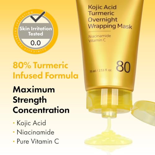 TOSOWOONG Kojic Acid Turmeric Overnight Wrapping Mask for Dark - Product Imagery