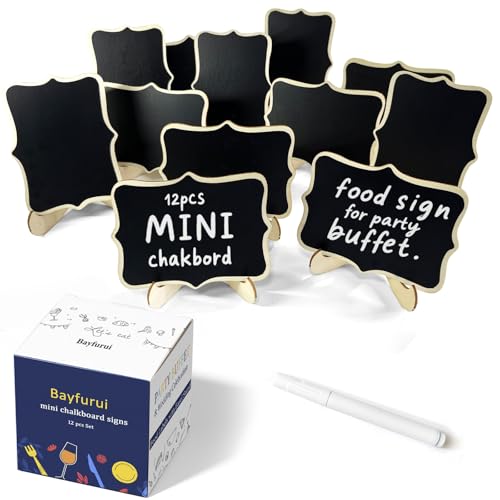 12pcs Mini Chalkboard Signs with Stand,Food Labels for Party - Product Imagery