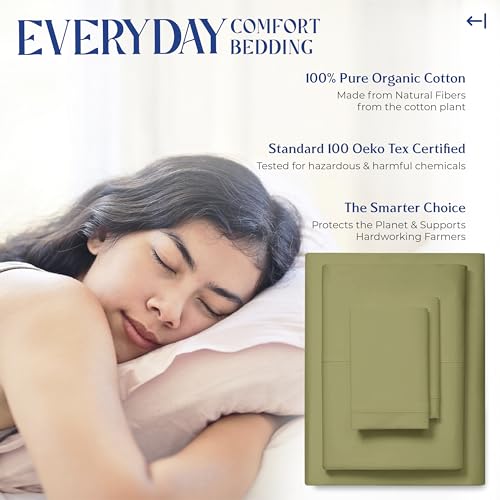 Mayfair Linen 100% Organic Cotton Sheets Twin XL Size - 3 PC - Product Imagery