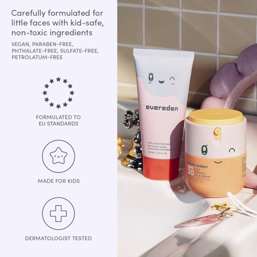 Evereden Kids Face Wash & SPF 20 Cream, Dermatologist-Tested, - Product Imagery