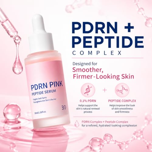 PDRN Serum, Pink Peptide Face Serum with Silk Peptide Complex - Product Imagery