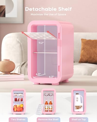 Mini Fridge, 6 Liter/8 Can Skincare Fridgefor Skin Care, - Product Imagery