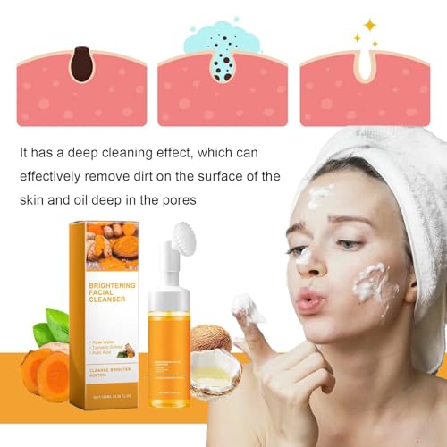 2 Pcs Turmeric Foaming Face Wash, Deep Cleansing Glow Wash - Product Imagery