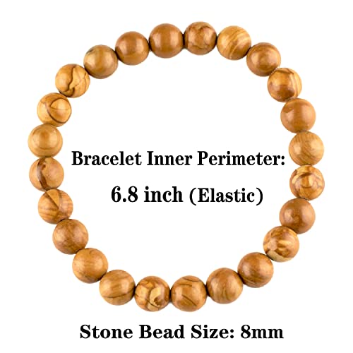 TIGERSTAR Natural Lava Rock Beads Bracelet,Stretch Elastic - Product Imagery
