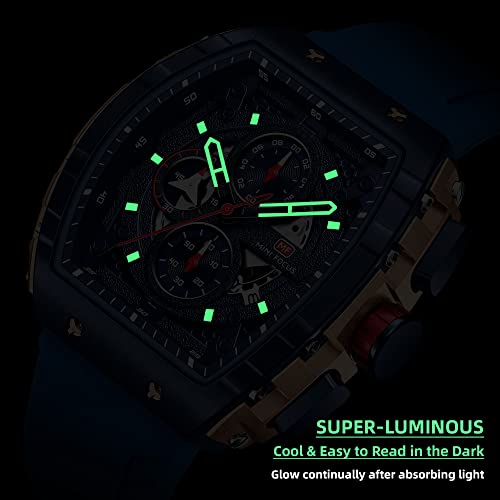 MF MINI FOCUS Men's Watch Fashion Tonneau Wrist Watches - Product Imagery