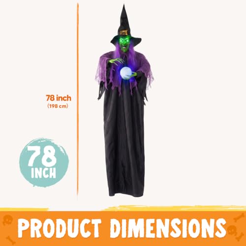JOYIN 78" Hanging Witch Decor with Magic Ball Halloween - Product Imagery