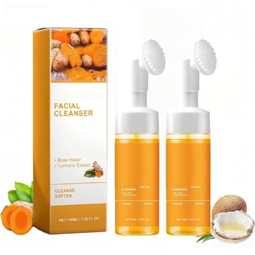 2 Pcs Turmeric Brightening Facial Cleanser, Deep Cleansing Skin - Product Imagery