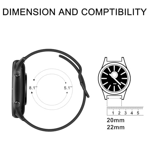Tobfit 20mm 22mm Watch Bands Quick Release Watch Straps with - Product Imagery