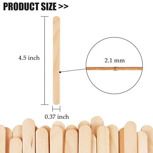 KTOJOY 200 Pcs Craft Sticks Ice Cream Sticks Natural Wood - Product Imagery