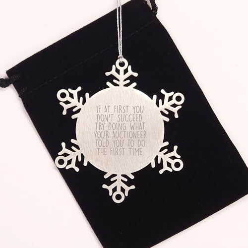 Funny Auctioneer Gifts, Snowflake Ornament from Friends, Family, - Product Imagery