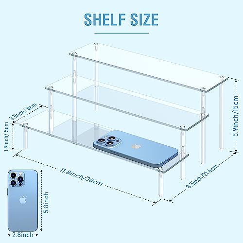 Acrylic Display Risers, 3 Tier Perfume Organizer, Clear Cupcake - Product Imagery